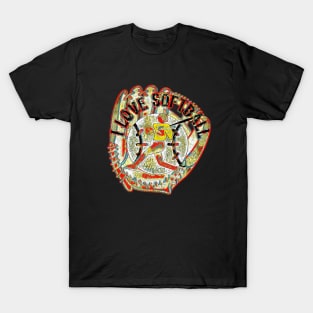 Softball i love retro softball art birthday T-Shirt